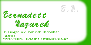 bernadett mazurek business card